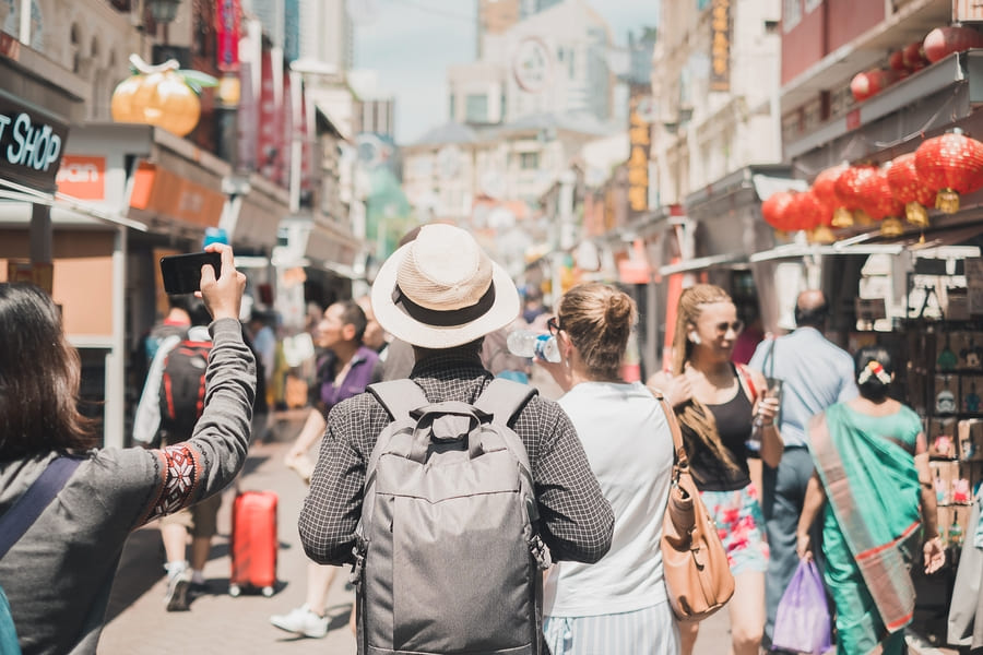Turista por las calles de china